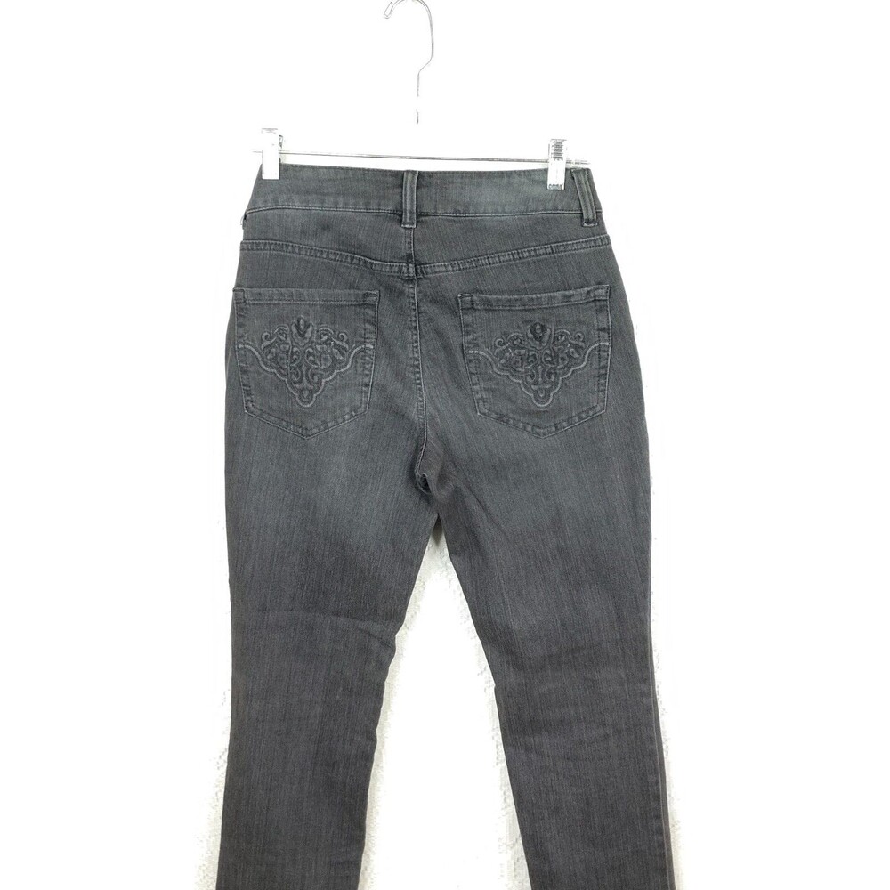 Sonoma Life + Style Jeans Mid Rise Size 2 Black Straight Faded Embossed Pockets - Picture 8 of 10
